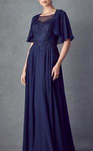 COPY - Burgundy or navy blue formal evening mother of the bride dress with jack…